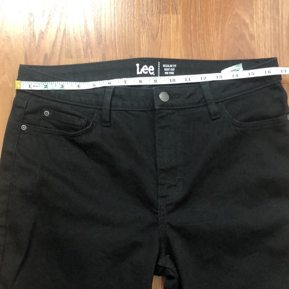 Lee Black Regular Fit Mid Rise Boot Cut Jeans Sz 14 - Picture 7 of 9